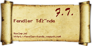 Fendler Tünde névjegykártya
