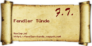 Fendler Tünde névjegykártya
