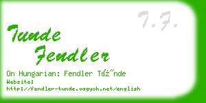 tunde fendler business card